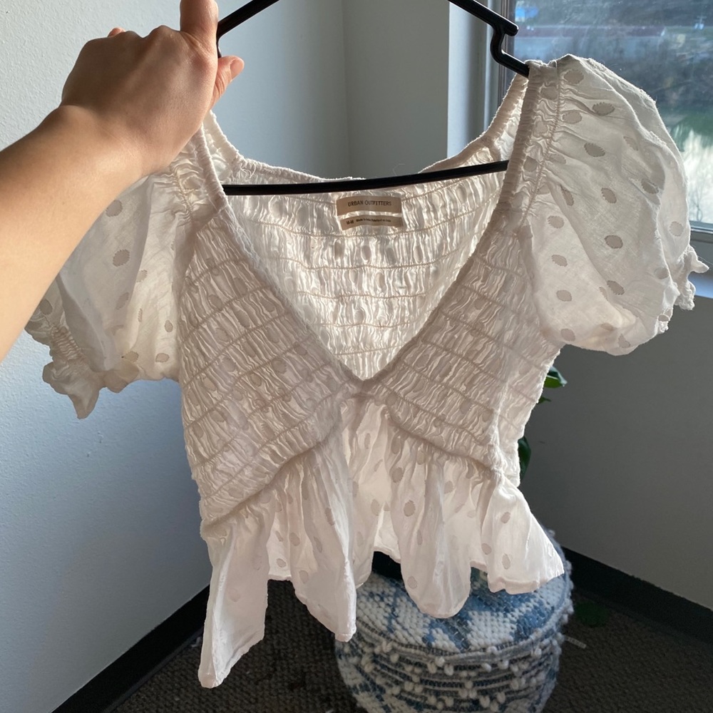 Urban Outfitters White Rouched Top